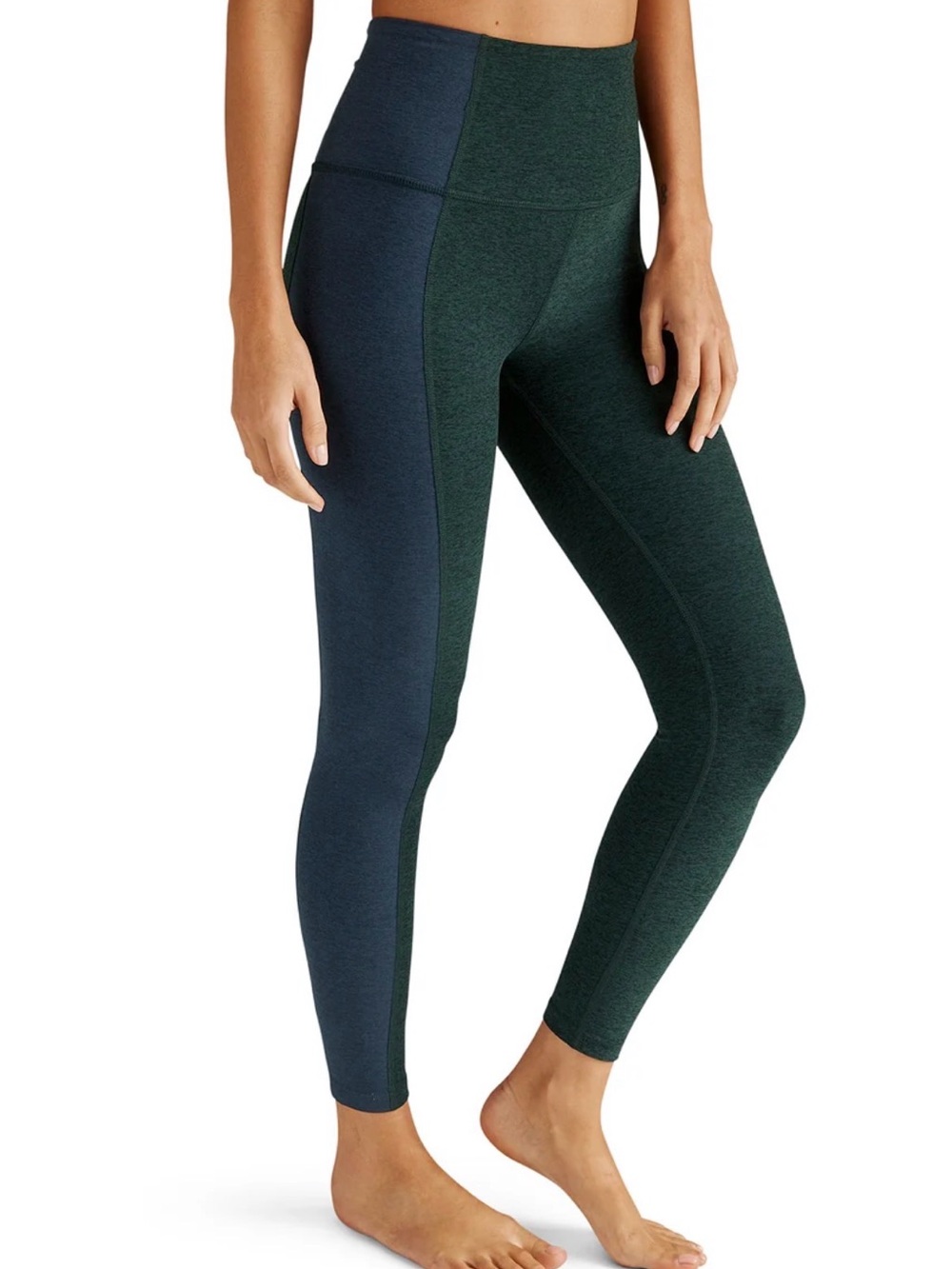 Beyond Yoga Spacedye Vitality Colorblock High Waisted Legging, Green & Blue